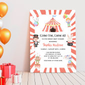 ピンクサーカスカーニバルベビーガールシャワー 招待状