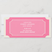 ピンクサーカスチケットゾウバースデーパーティー 招待状 (裏面)