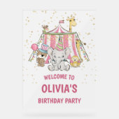 ピンクサーカス誕生日へようこそ アクリルサイン (正面)