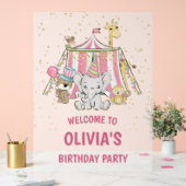 ピンクサーカス誕生日へようこそ アクリルサイン (ウェディング)