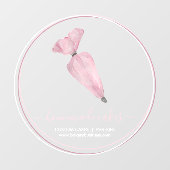 ピンクサークルフレームロゴペストリーバッグベーカリー ウィンドウサイン (シート)