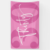 ピンクサーティー 30歳 サーティー 誕生日パーティー 横断幕 (縦)