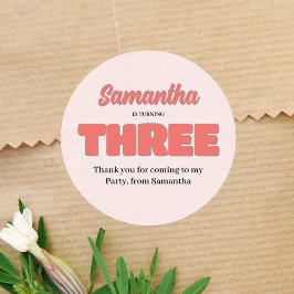 ピンクサード誕生日ガールパーティーフローラ ラウンドシール