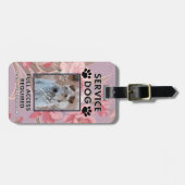 ピンクサービス犬写真付き身分証明書 ラゲッジタグ (正面横)