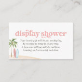 ピンクサーフビーチベビーシャワー表示シャワー エンクロージャーカード (正面)