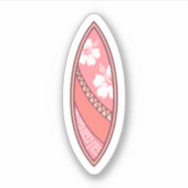 ピンクサーフボード夏 |サーフボードシール シール (正面)