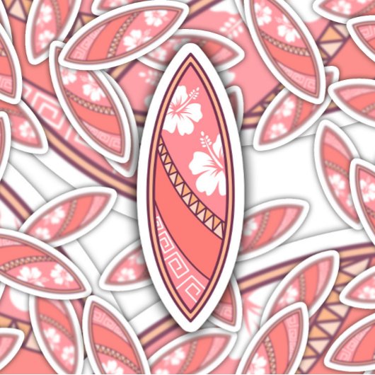 ピンクサーフボード夏 |サーフボードシール シール