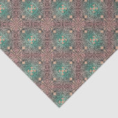 ピンクサーモンのボヘミアンダマスク海の緑のデコップページ 薄葉紙 (詳細)