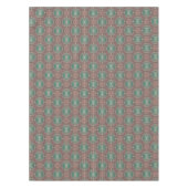 ピンクサーモンシーグリーンのボヘミアンダマスク テーブルクロス (正面)