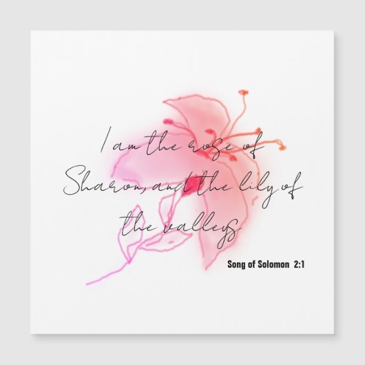 ピンクサーモン赤面リリー磁石 (正面)