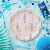 ピンクザくるみ割りクリスマスバレエ1st誕生日 ペーパープレート (パーティー)