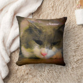 ピンクザキャットサッド顔 クッション (ブランケット)