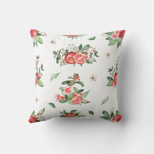 ピンクザクロ果実と開花装飾用クッション クッション (裏面)