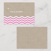 ピンクシェブロンオンバーラップ座席表 プレイスカード (正面/裏面)