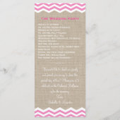 ピンクシェブロンオンバーラップ結婚式 プログラム (裏面)