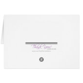 ピンクシェブロンストライプブラウンカスタムサンキューカード (裏面横)