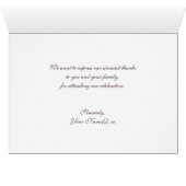 ピンクシェブロンストライプブラウンカスタムサンキューカード (内部横(下))