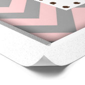 ピンクシェブロンゾウ子供部屋ウォールアート ポスター (角)