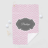 ピンクシェブロンパーソナライズされたゴルフタオル ゴルフタオル (インサイチュ)