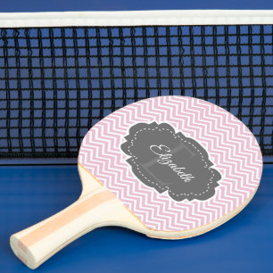 ピンクシェブロンパーソナライズされた卓球ラケット 卓球ラケット