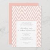 ピンクシェブロンプリント結婚式招待状 招待状 (正面/裏面)