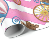 ピンクシェブロンベビーキャリッジパターン ラッピングペーパー (ロールコーナー)