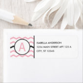 ピンクシェブロンモノグラム ラベル (インサイチュ)