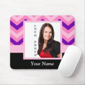 ピンクシェブロン写真テンプレート マウスパッド (マウス)