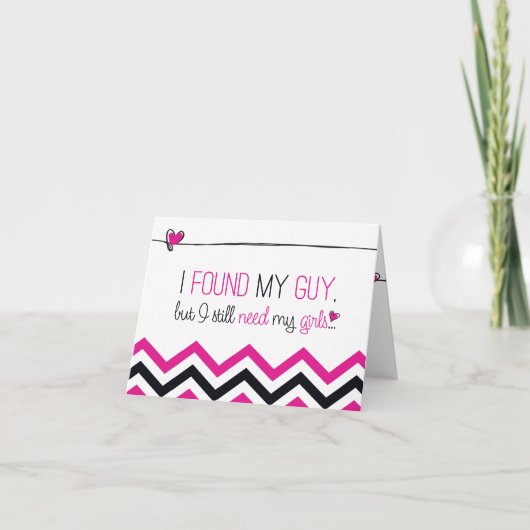 ピンクシェブロン私のメイド・オブ・オーナー(花嫁付き添い人)?カード 招待状 (正面)