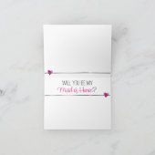 ピンクシェブロン私のメイド・オブ・オーナー(花嫁付き添い人)?カード 招待状 (内部)