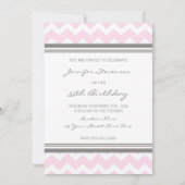 ピンクシェブロン35thバースデーパーティ招待状 招待状 (裏面)