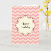 ピンクシェブロン カード (黄色い花)