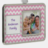 ピンクシェブロン シルバープレートフレームオーナメント (右)