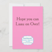 ピンクシェブロン、ティキマンルアウ(ハワイ式宴会)誕生パーティー 招待状 (裏面)