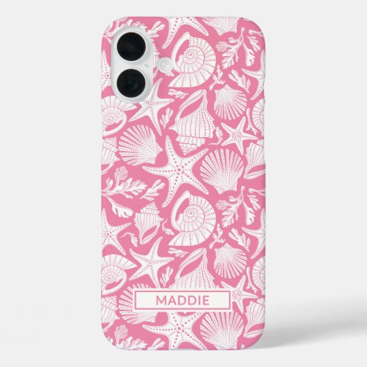 ピンクシェルのパーソナライズデザイン Case-Mate iPhoneケース (裏面)
