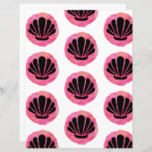 ピンクシェルパターンスクラップブック紙 (正面/裏面)