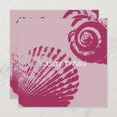 ピンクシェルベイビーシャワー 招待状 (正面/裏面)