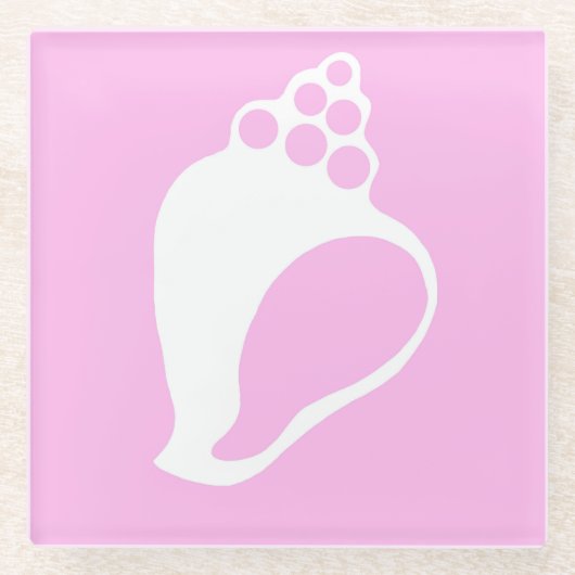 ピンクシェル ガラスコースター (正面)