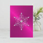 ピンクシェンスノーフレーク結婚式招待状 招待状 (スタンド正面)