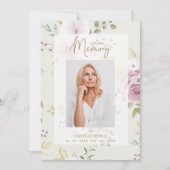 ピンクシェーズボタニカルフローラ伝統的写真 招待状 (正面)