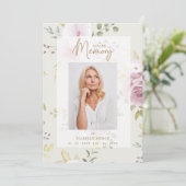 ピンクシェーズボタニカルフローラ伝統的写真 招待状 (スタンド正面)