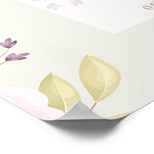 ピンクシェーズボタニカル伝統的フローラ写真おもしろい ポスター (角)