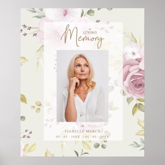 ピンクシェーズボタニカル伝統的フローラ写真おもしろい ポスター (正面)