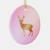 ピンクシェードのトナカイのシルエット セラミックオーナメント (右)