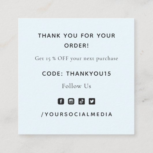 ピンクシェードハートモダントレンディーサンキューロマンチック スクエア名刺 (裏面)