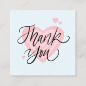 ピンクシェードハートモダントレンディーサンキューロマンチック スクエア名刺 (正面)