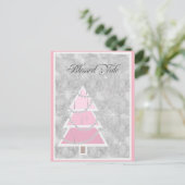ピンクシェード、ユール(キリスト降誕祭)カード ポストカード (スタンド正面)