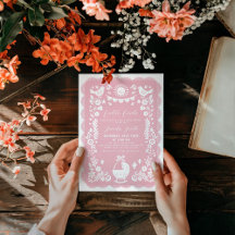 ピンクシエリントリンドベイビーシャワー招待状