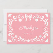 ピンクシエリートリンドガールベビーシャワー サンキューカード (正面)