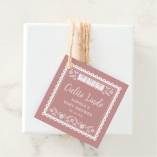 ピンクシエリートリンドタラベーラベビーシャワー フェイバータグ (インサイチュ)